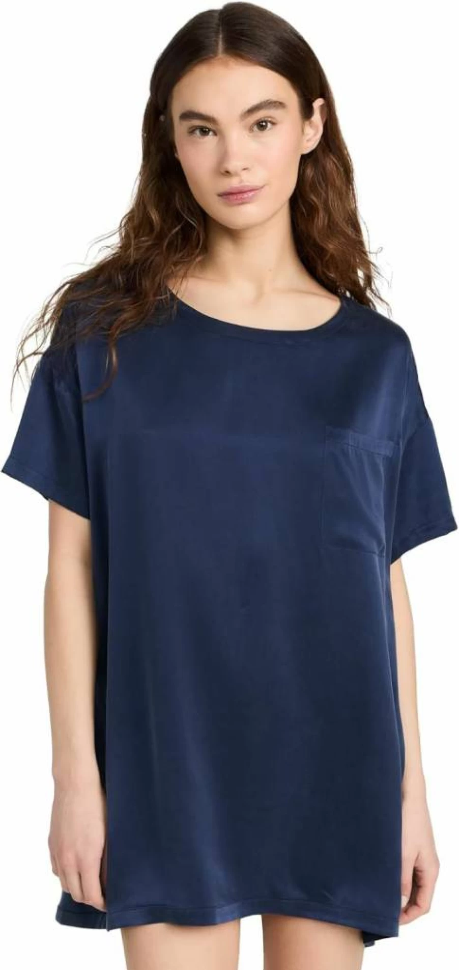 Lunya Washable Silk Sleep Tee for Women - Oversized Comfortable Nightshirt