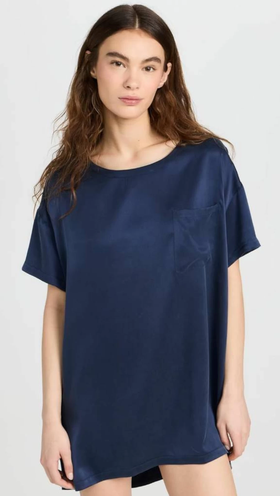 Lunya Washable Silk Sleep Tee for Women - Oversized Comfortable Nightshirt