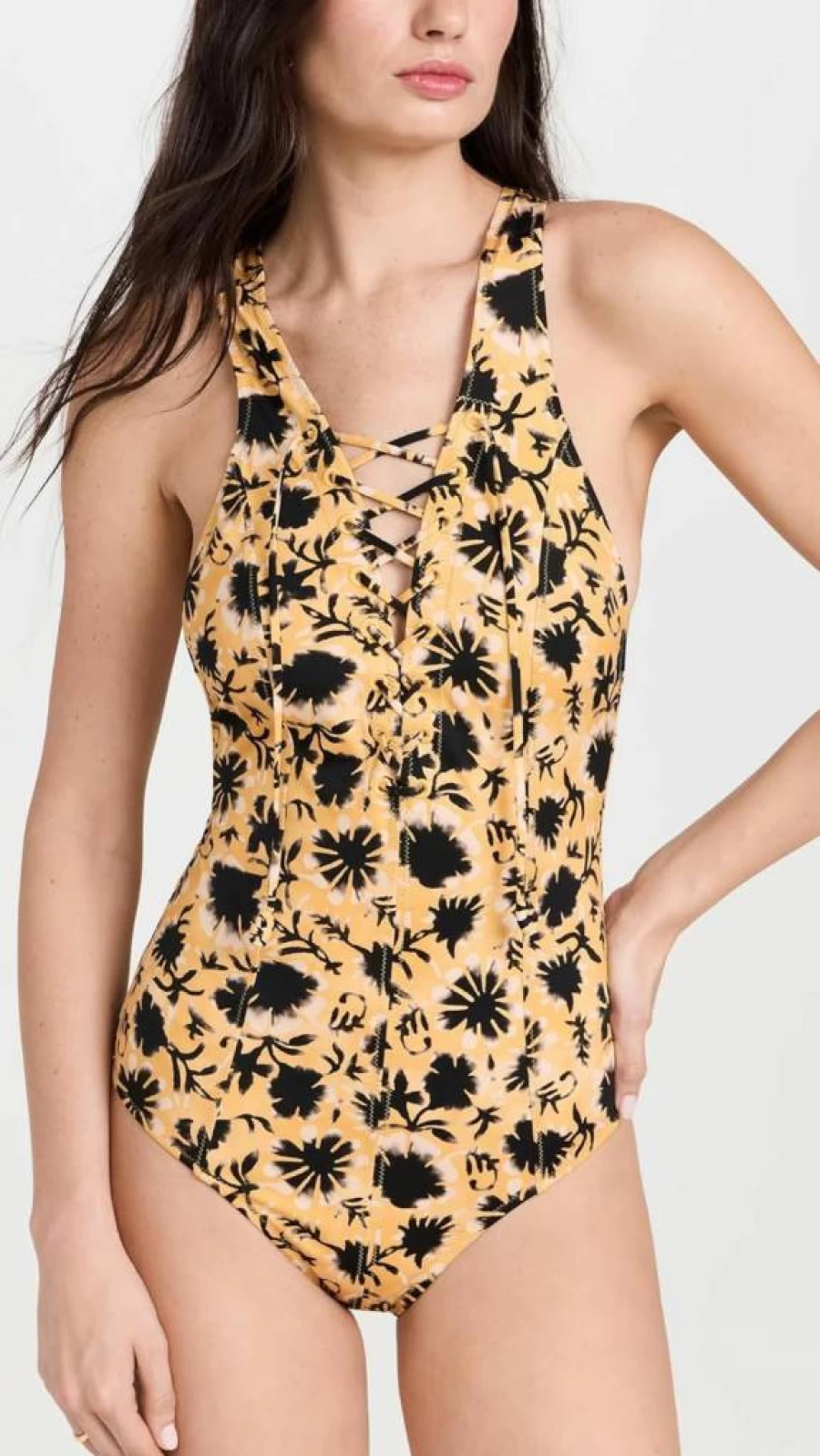 Ulla Johnson Women's Halia Maillot One Piece Swimsuit | Floral Print Bathing Suit | Beachwear
