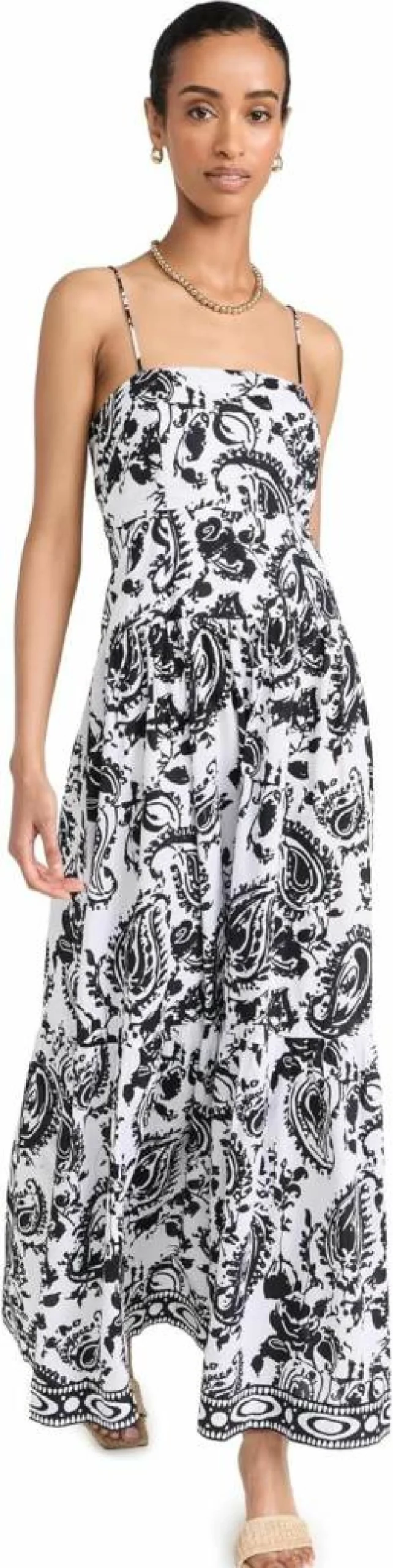 Playa Lucila Women's Square Neck Maxi Dress - Elegant Long Summer Beach Dress