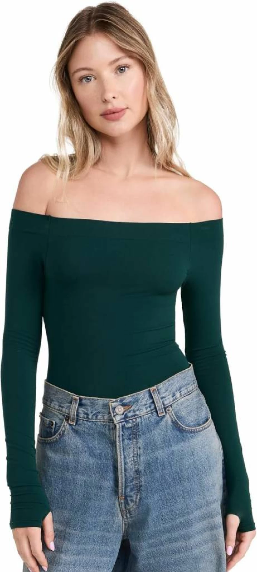 Commando Women's Off-Shoulder Ballet Bodysuit - Stretch Thong Leotard for Dance