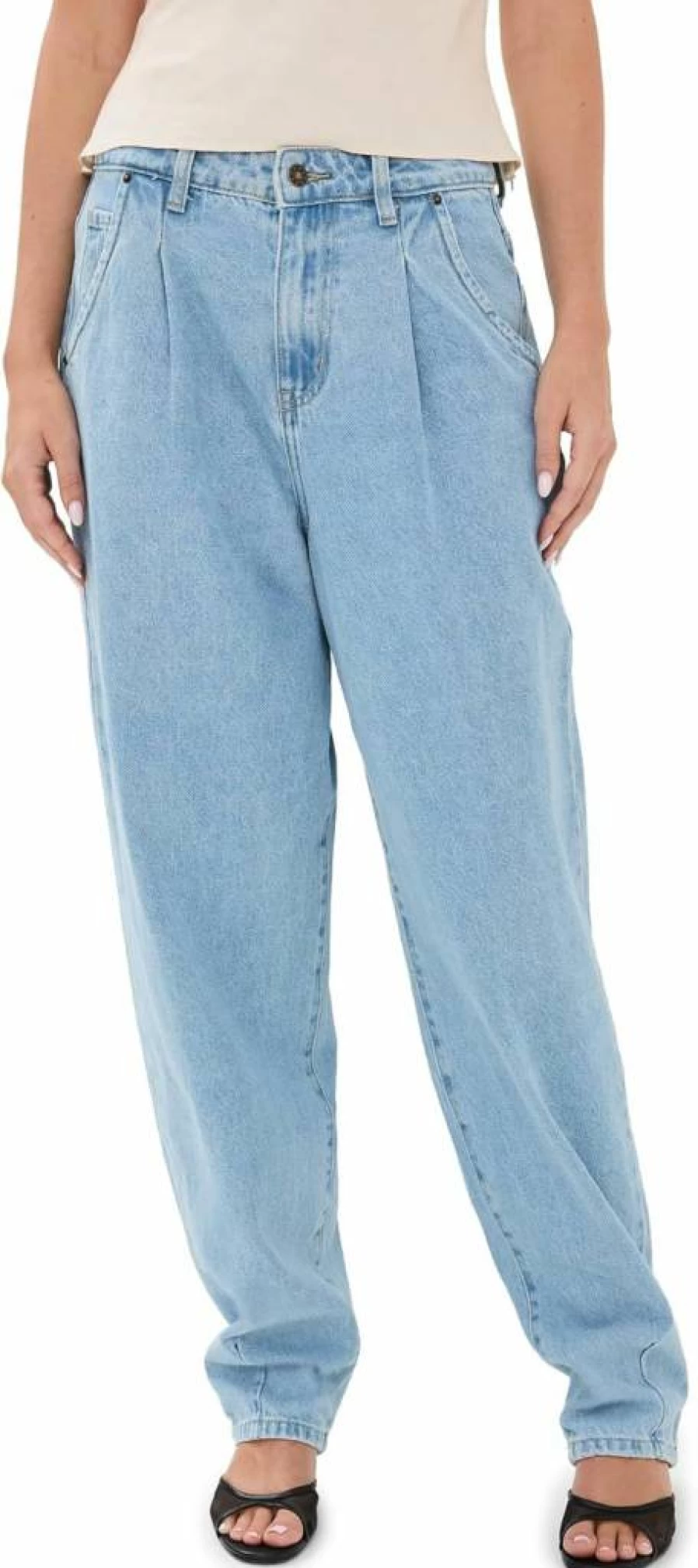 Lioness Women's On My Way High-Rise Slim Fit Denim Jeans for Casual Wear