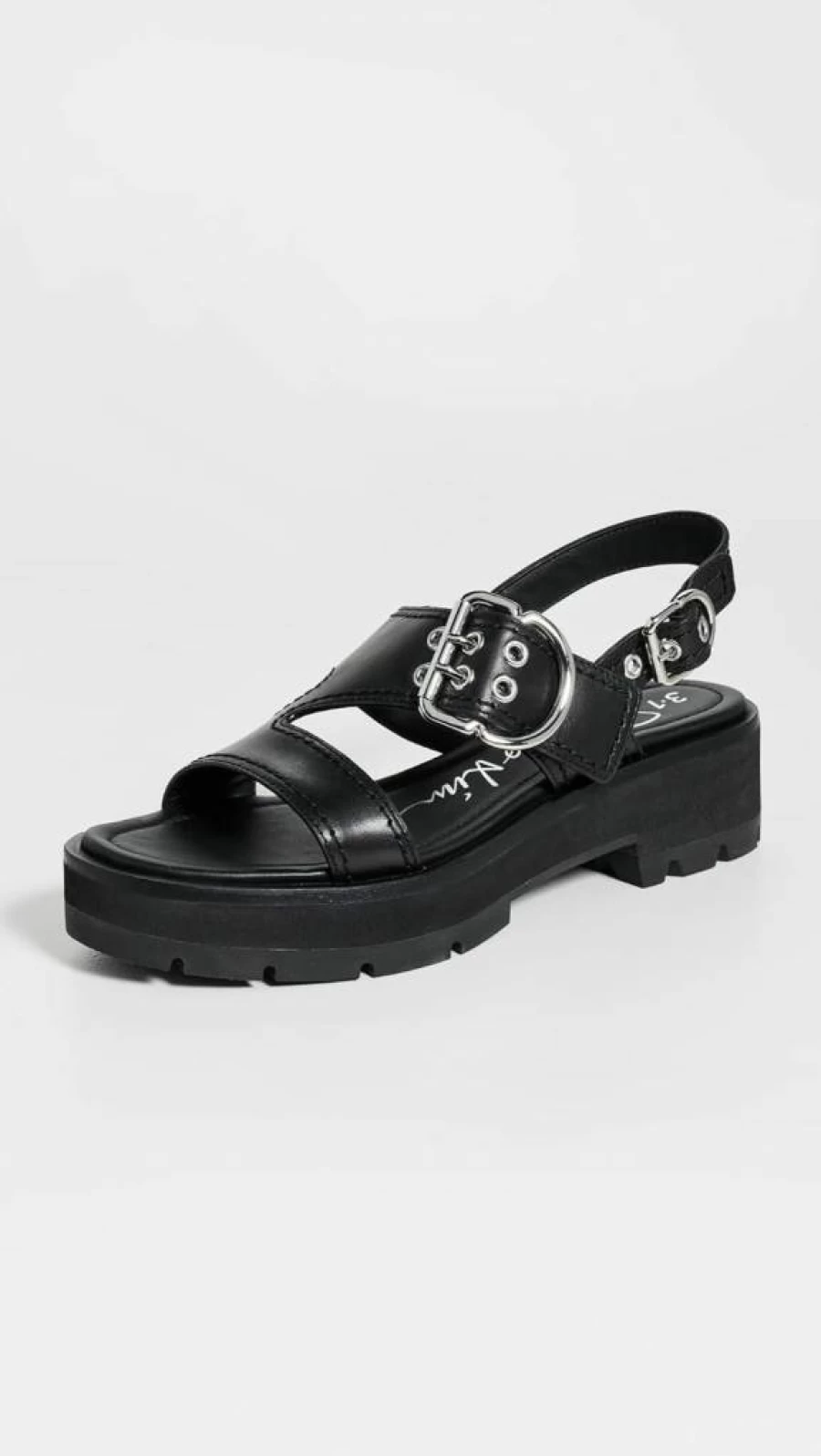 3.1 Phillip Lim Women's Z-Strap Lug Sole Sandals | Chunky Platform Sandals | Designer Leather Slide Sandals for Women