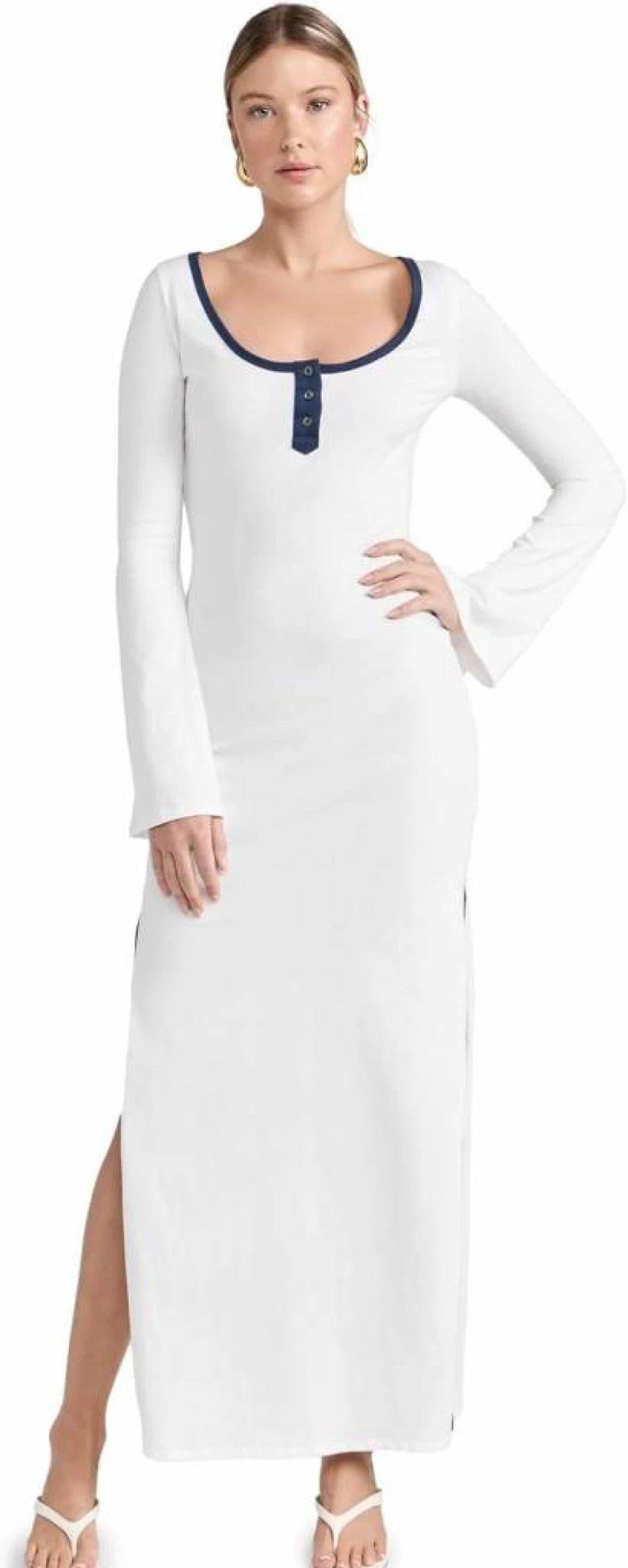 Caroline Constas Women's Karla Colorblock Bell Sleeve Maxi Dress