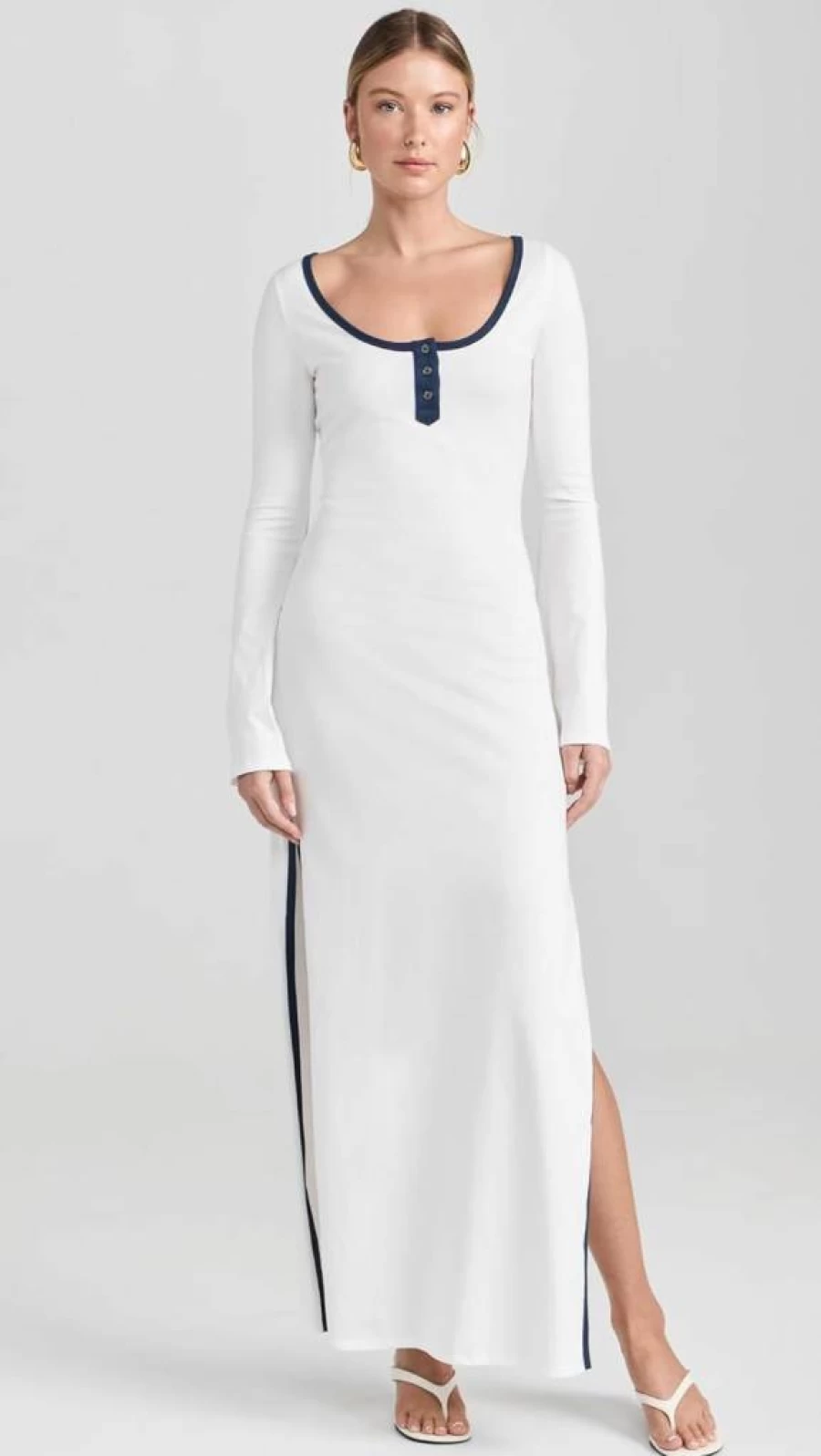 Caroline Constas Women's Karla Colorblock Bell Sleeve Maxi Dress