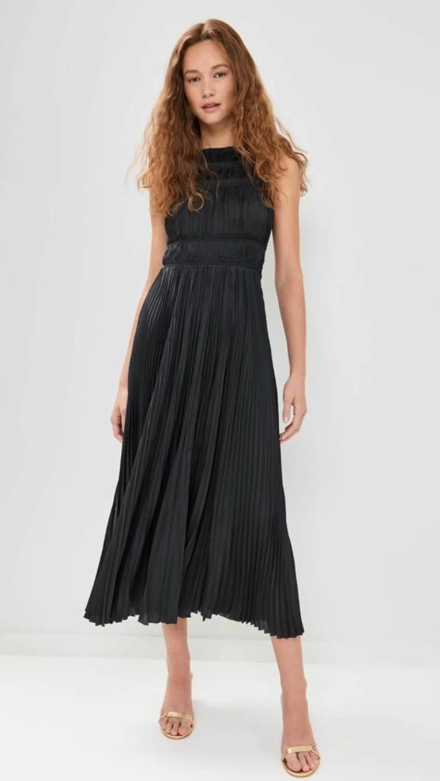 Ulla Johnson Women's Elle Dress: Elegant Floral Printed Midi Dress with V-Neck and Sleeve Detail