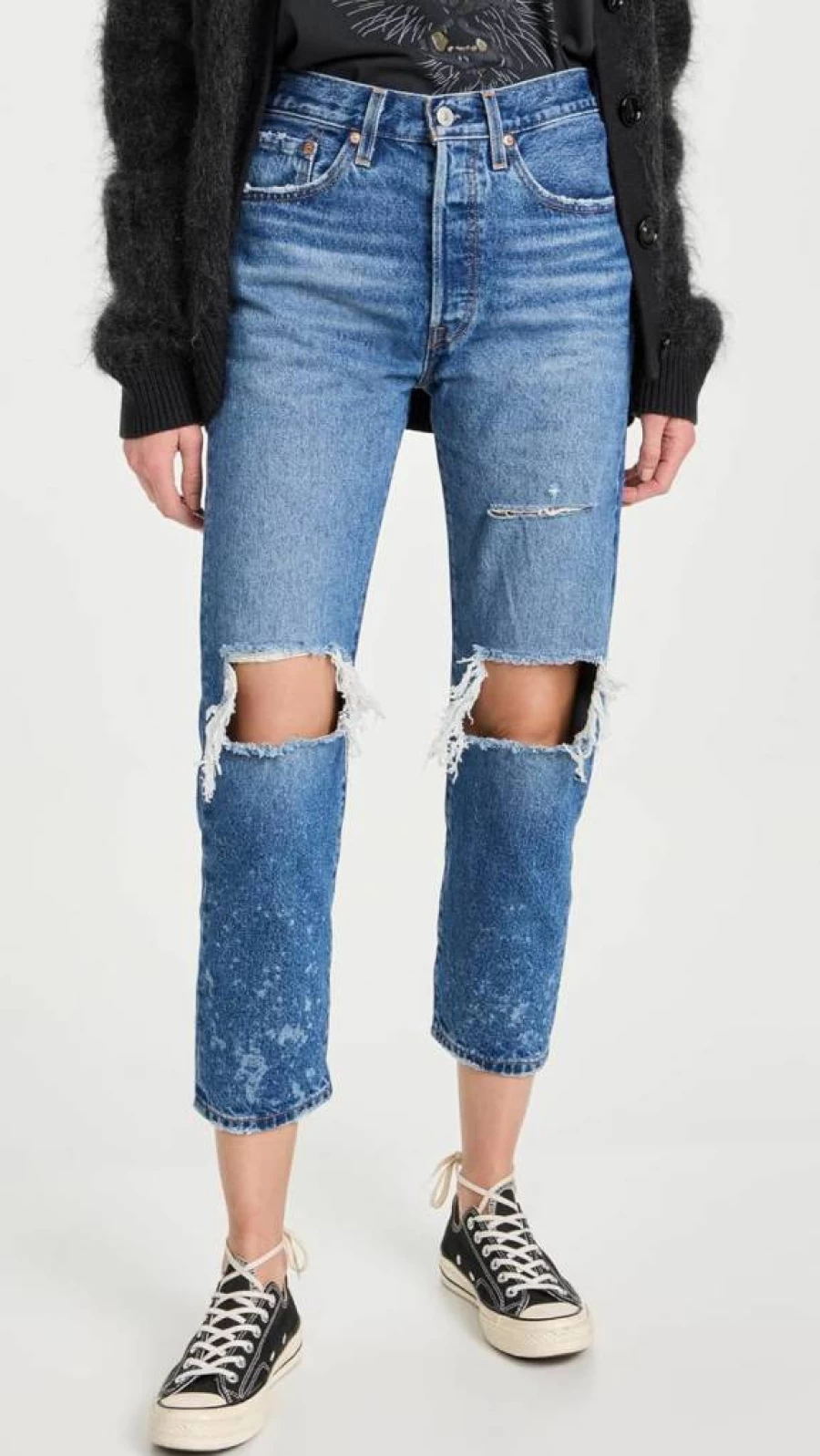 Levi's Women's 501 Crop Jeans - Premium High-Waisted Straight Leg Denim Pants