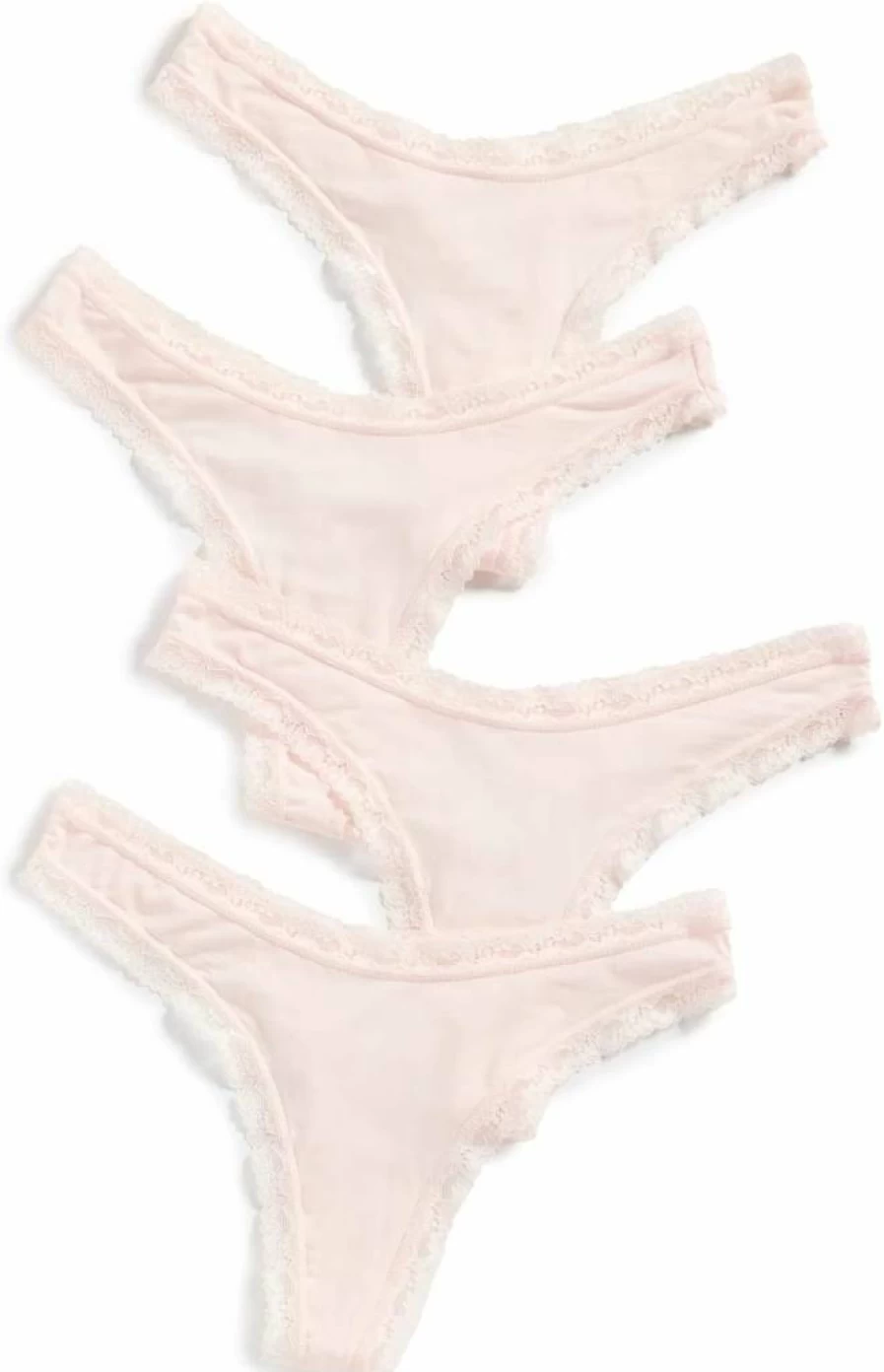 Stripe & Stare Women's 4-Pack Pink-A-Boo Thong Underwear - Soft Cotton Comfort Panties