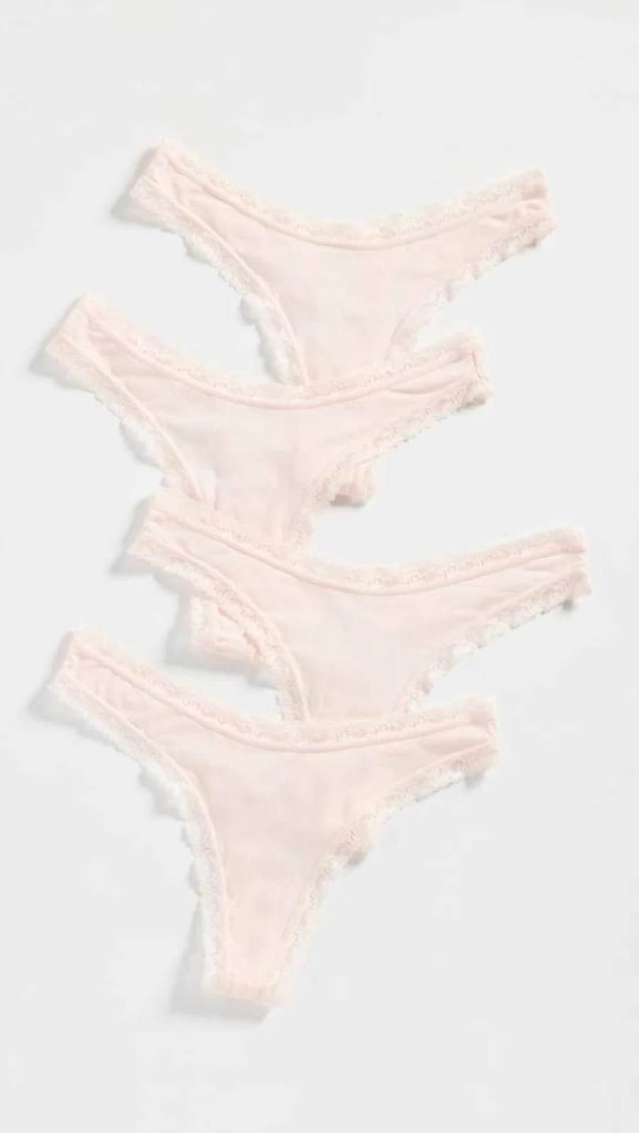 Stripe & Stare Women's 4-Pack Pink-A-Boo Thong Underwear - Soft Cotton Comfort Panties