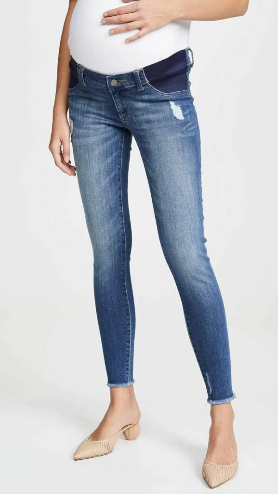 DL1961 Women's Emma Power Legging Skinny Maternity Jeans in Strobe Blue - Size 25