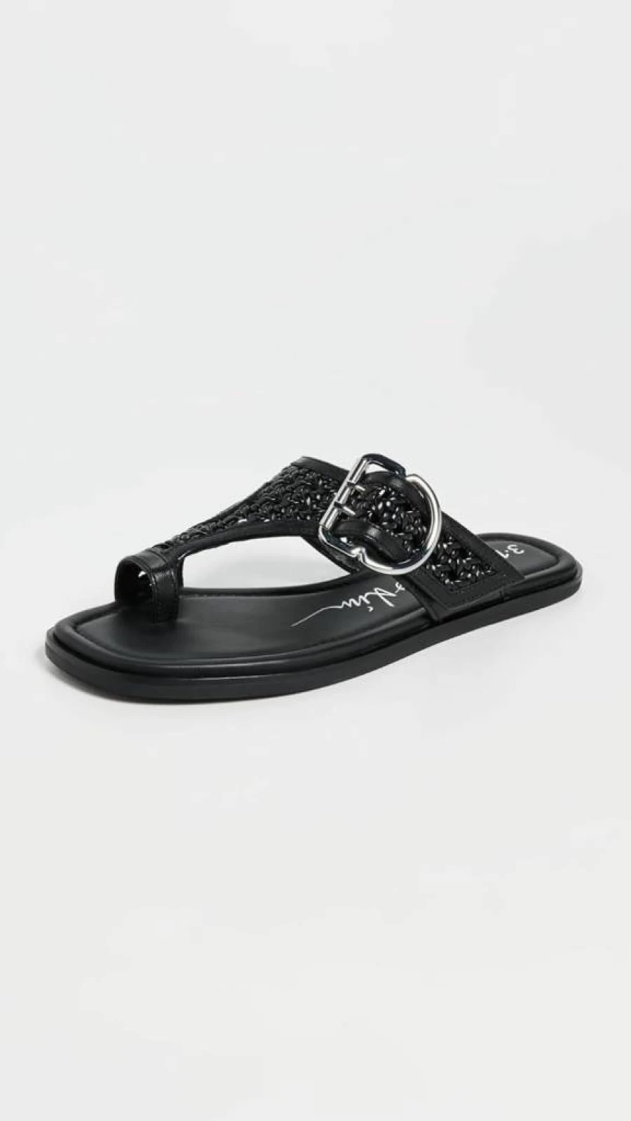 3.1 Phillip Lim Women's Z-Strap Macrame Sandals | Boho Chic Toe Flat Sandals | Summer Casual Footwear