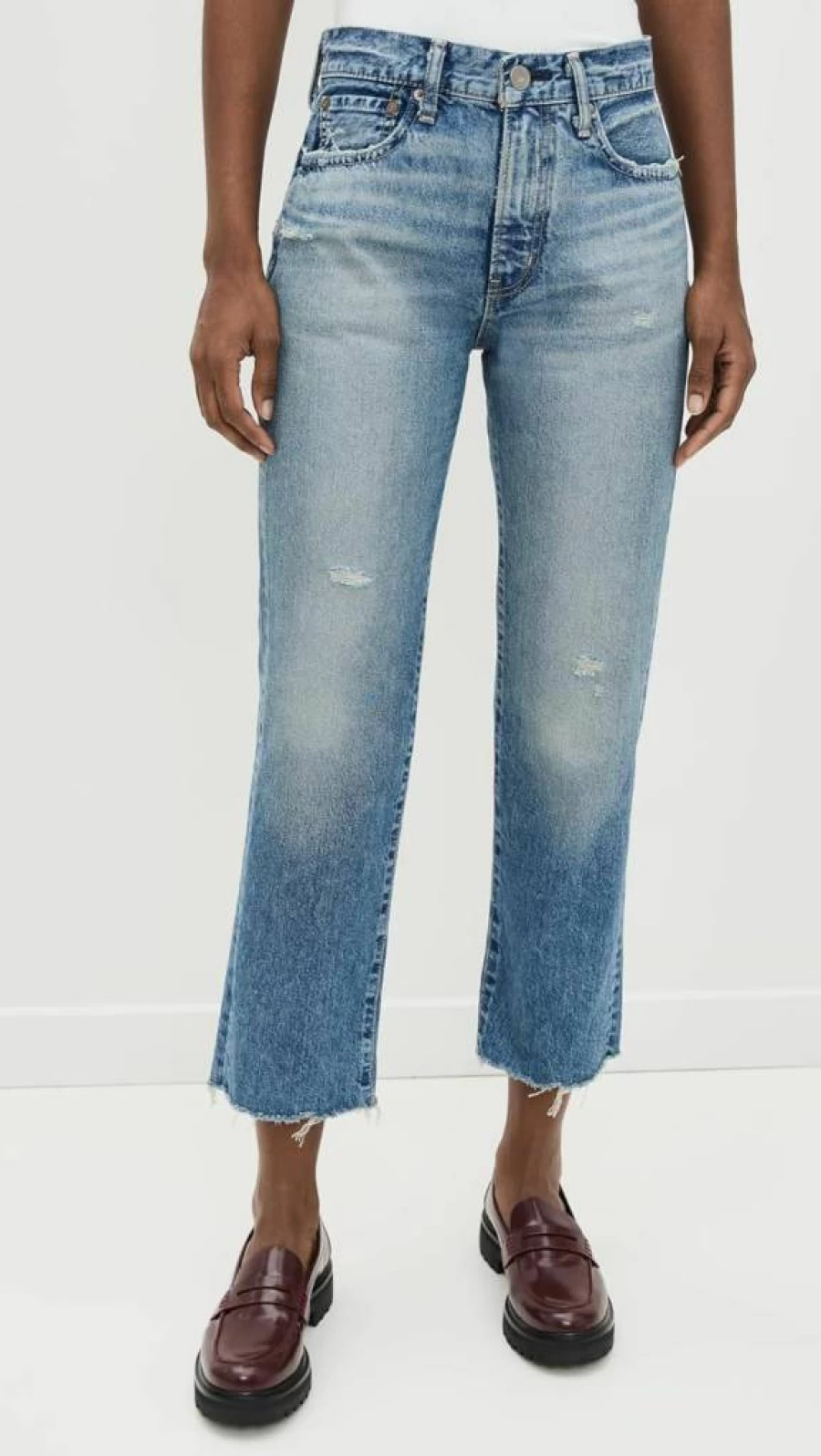 MOUSSY VINTAGE Women's High-Waisted Kossuth Boyfriend Pants - Casual Loose Fit Denim Trousers