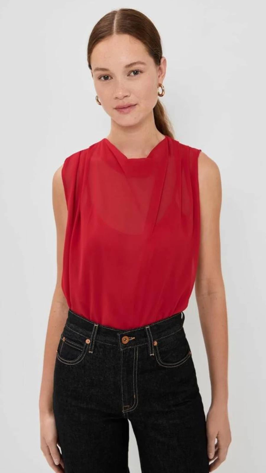 Amanda Uprichard Women's Scala Top - Elegant Blouse for Women, Fashionable Tops, Chic Casual Wear