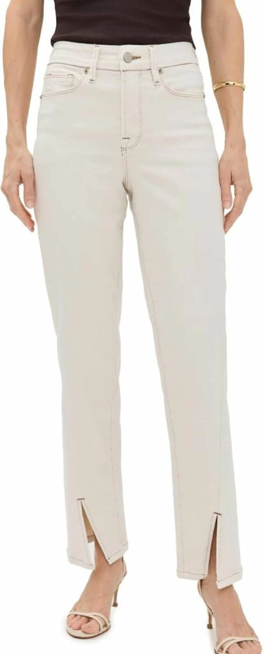Good American Petite Straight Leg Jeans in Soft-Tech Black for Women