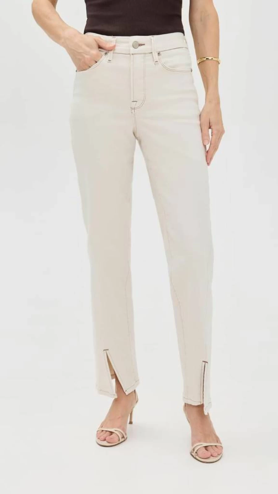 Good American Petite Straight Leg Jeans in Soft-Tech Black for Women