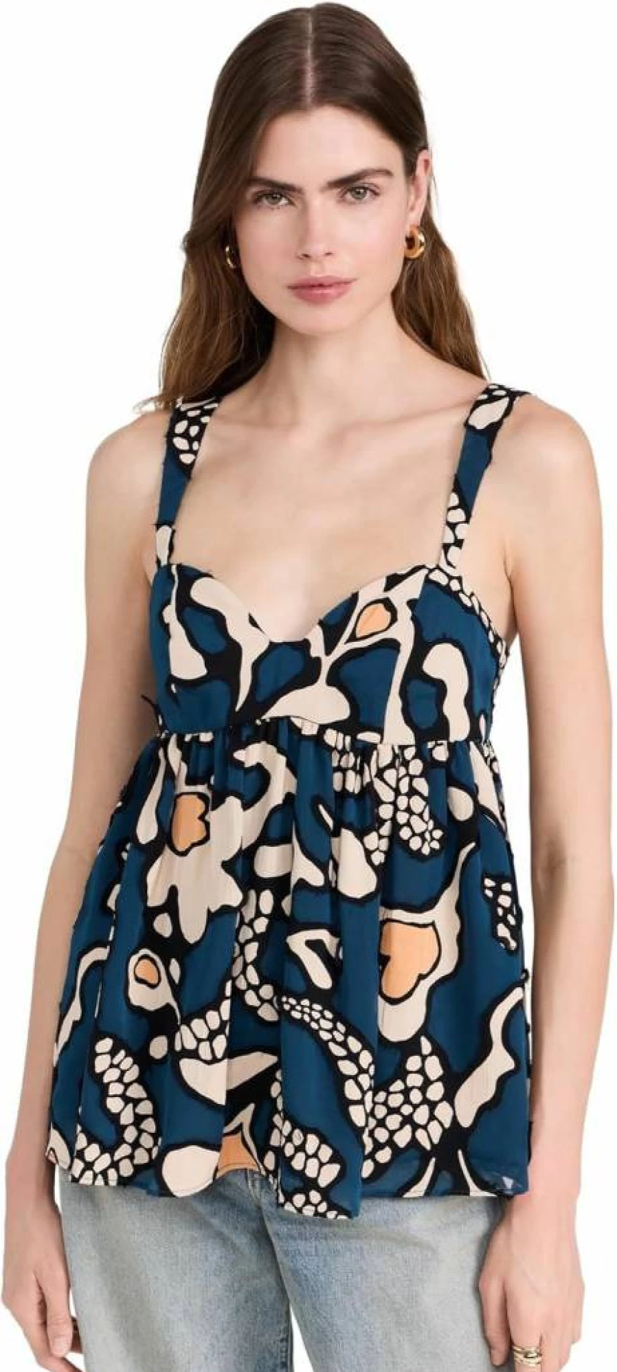 Ulla Johnson Women's Emira Tunic Top - Flowy Boho Blouse for Women