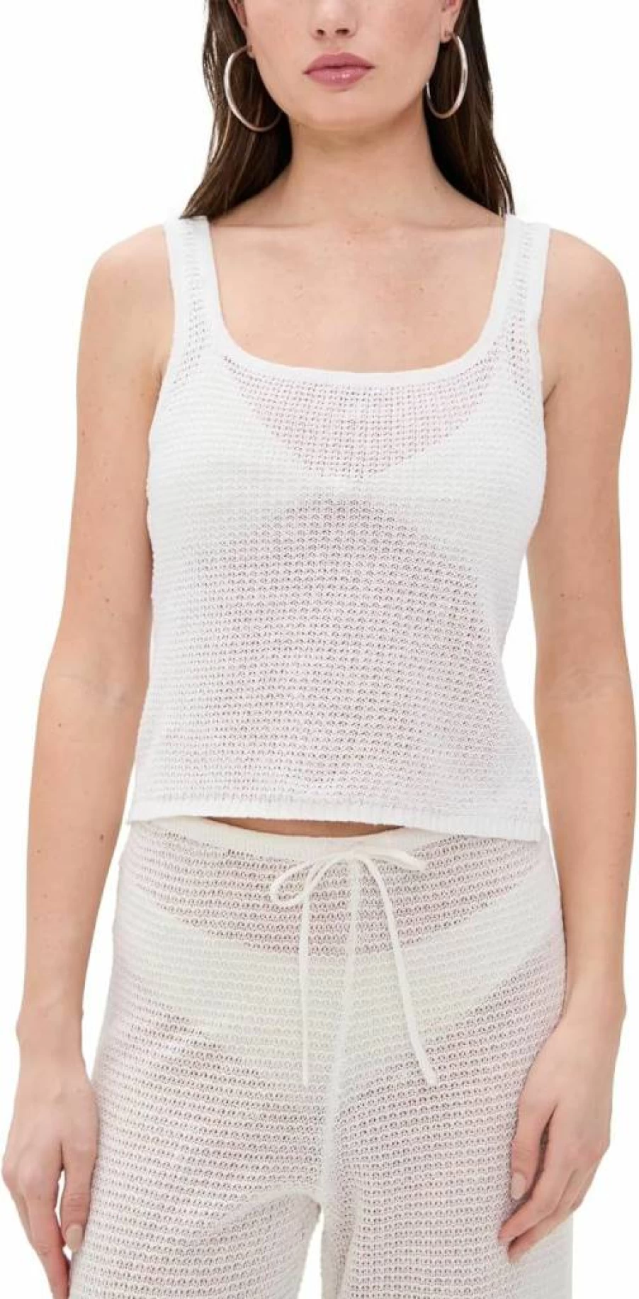 Onia Women's Linen Square Neck Knit Top - Breathable Summer Casual Shirt