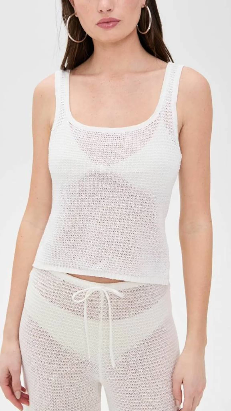 Onia Women's Linen Square Neck Knit Top - Breathable Summer Casual Shirt