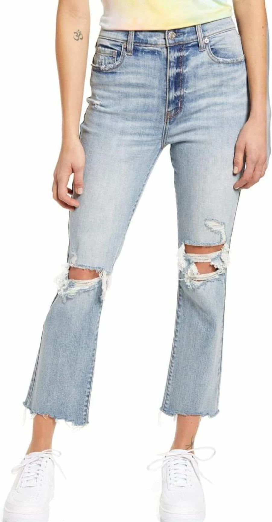 DAZE Women's High Waisted Flare Jeans - Vintage Crop Denim Pants for a Shy Girl Aesthetic