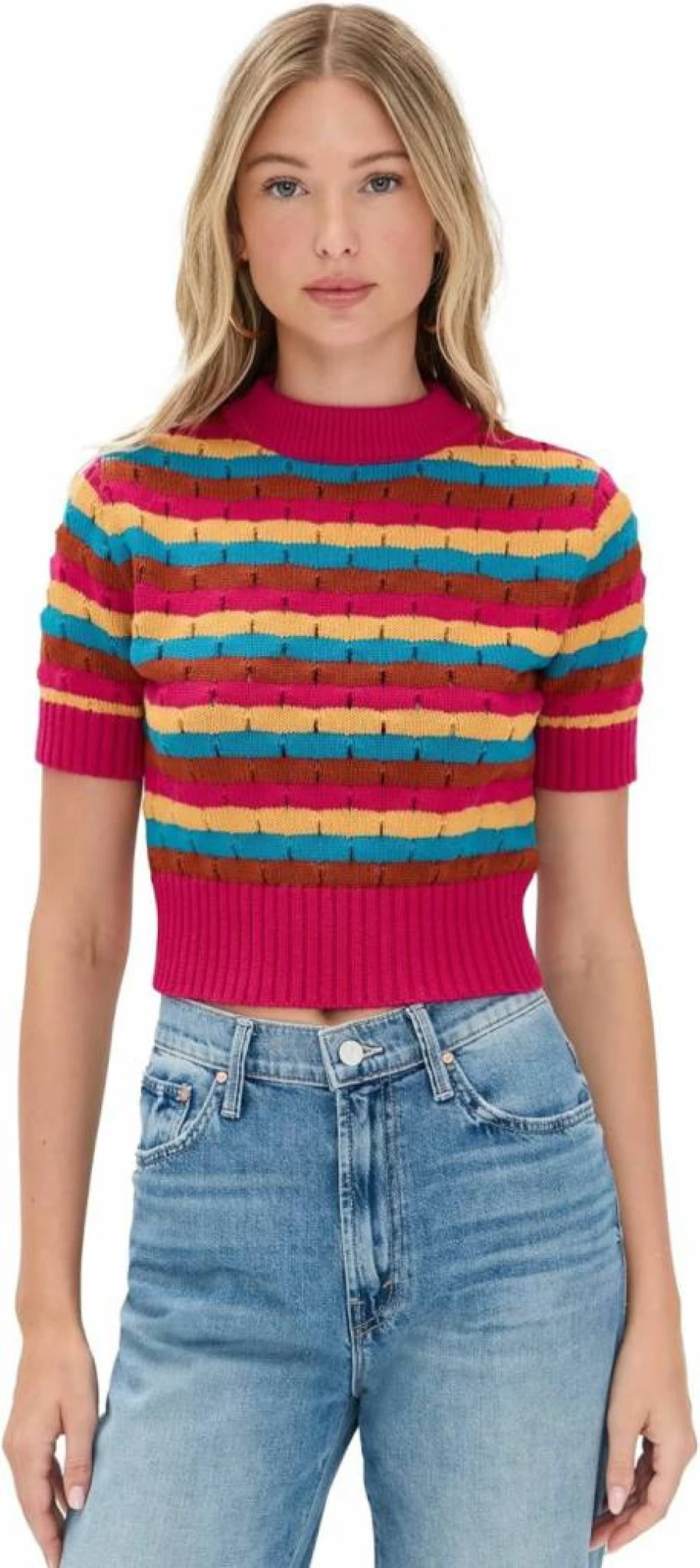 MOTHER Women's Mock Neck Sweater - Soft Knit Pullover Top