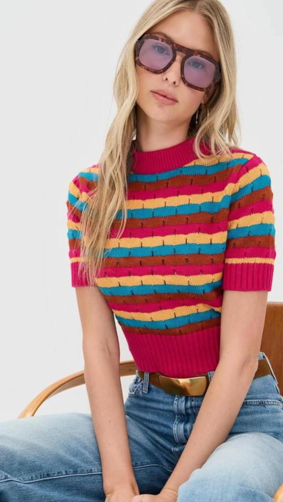 MOTHER Women's Mock Neck Sweater - Soft Knit Pullover Top