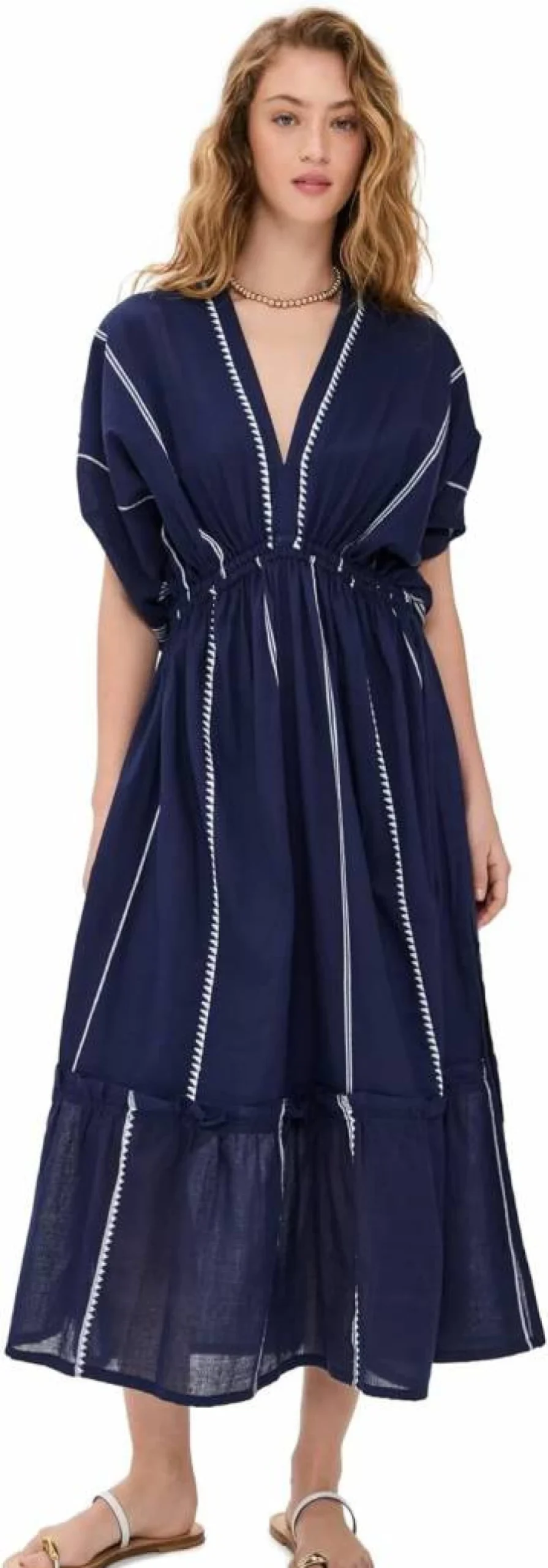 lemlem Women's Nunu Plunge Neck Dress - Elegant Boho Chic Style